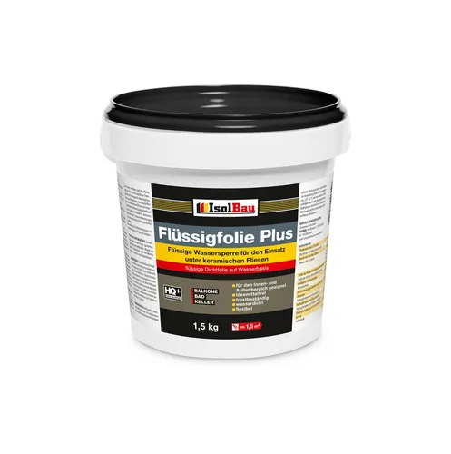 Flüssigfolie PLUS 1,5 kg Dichtfolie Abdichtung Balkone Dusche Innen Außenbereich