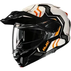 HJC i80 Velly Klapphelm 2XL – Schwarz-Weiß-Orange für Männer - Robuster Klapphelm mit hochwertigem Polycarbonat, optimaler Belüftung und Pinlock-fähigem Visier. Ideal für maximalen Komfort und Sicherheit beim Motorradfahren.