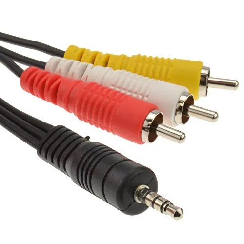Polig 3,5 mm Klinkenstecker Zum 3 x Chinch Composite & Stereo Audio Kabel 2 m [2 Meter] 4