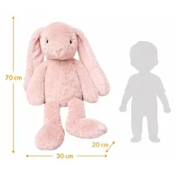 Kuscheltier Hase XXL 70 cm Plüschtier mit langen Ohren weich rosa Pastell Stofftier zum Spielen Schlafen Dekoration Geschenk für Kinder - Rosa