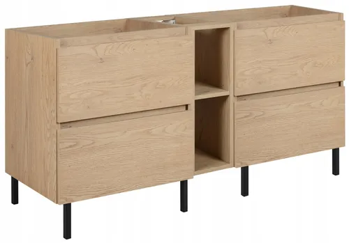 SIMPLE Badschrank 60 cm Eiche hell mit Regal