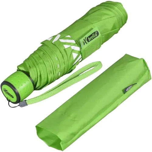 iX-brella Mini Kinderschirm Safety Reflex extra leicht - neon grün