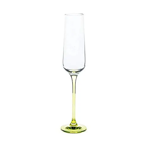 CRISTALICA Sektglas Sektkelch Charisma Schampus Prosecco Champagner 150ml mit grünem Stiel