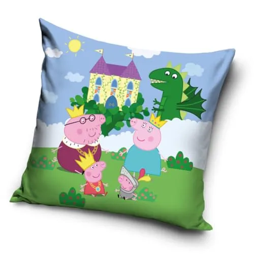 Une kompatibel mit Peppa Pig Wutz Kissenhülle Kissenbezug 40x40 cm (PP235022)