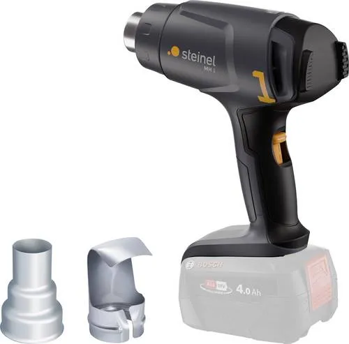 Steinel 088064 MH1 Akku-Heißluftgebläse 500W - Heißluftpistole für kabelloses Arbeiten, 2 Temperaturstufen (300°C, 450°C) und kompatibel mit Bosch Akkus – ideal für Heimwerkerprojekte.