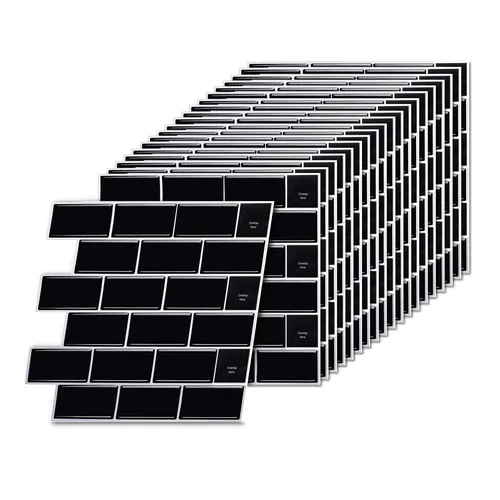 relaxdays Fliesenaufkleber Klebefliesen 30x30, schwarz (20 St) - Verwandle deine Küche oder dein Bad im Handumdrehen mit diesen selbstklebenden Fliesenaufklebern im modernen Metro-Design. Ideal für eine schnelle und einfache Renovierung, rückstandslos entfernbar und vielseitig einsetzbar.