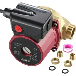 SucceBuy Warmwasser-Umwälzpumpe, 0,6 Zoll, 220 V, 5,3 GPM, 90 W, Wasserbooster, 0,8 A, für Hausbar, Dusche, Waschmaschine