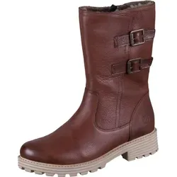 Remonte Klassische Stiefel D0W76-24 Damen 41 EU - Braun - Wanderschuhe mit warmem Lammfellfutter, rutschhemmender Profilsohle und stylischen Zierschnallen. Ideal für kalte Tage und eine modische Alltagsbegleitung.