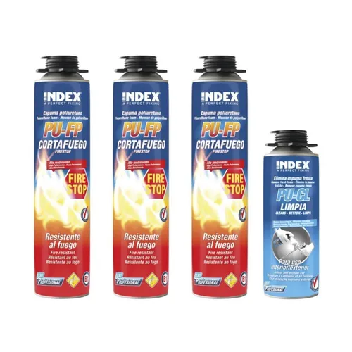 3x PROFI Brandschutz B1 Pistolenschaum 750ml+Reiniger 500ml PU-Schaum Bauschaum