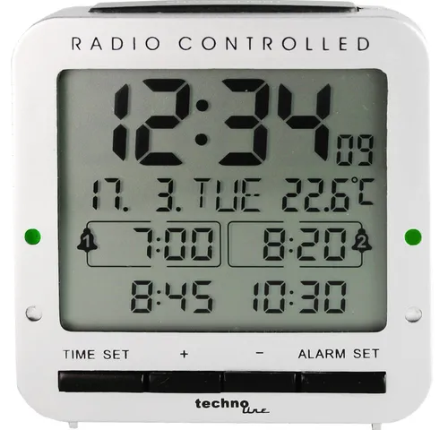 technoline Funkwecker WT 245 mit 4 Weckalarmen in silber von Technoline