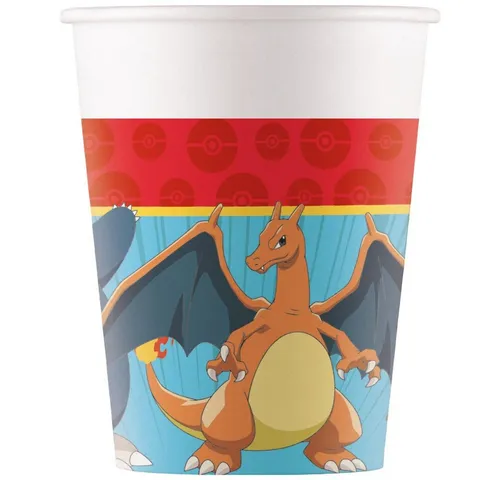 Procos Becher Pokémon - 8 Pappbecher - Füllmenge ca. 200 ml, Papier
