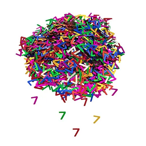 Oblique Unique® Konfetti Zahl 7 Bunt 7. Geburtstag Jubiläum Deko Streudeko Tischdeko Zahlenkonfetti 800 Stück