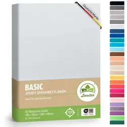 leevitex® Spannbettlaken Jersey aus 100% Baumwolle, für Kinder- & Standardmatratzen, Jersey, Gummizug: rundum, 100% Baumwolle, anschmiegsam & dehnbar, diverse Größen und Farben weiß 180 - 200 cm x 200 cm