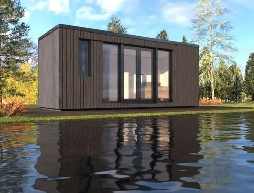 Campinghaus Holzhütte aus Holz für den Garten - Gartenhaus aus Kiefernholz, mit wasserdichtem Flachdach und modernem Design. Ideal als Rückzugsort im Garten, inklusive Boden und Montageanleitung.