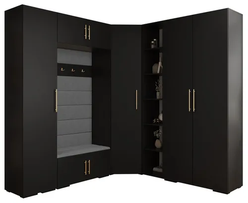 ABIKS MÖBEL Kompaktgarderobe INOVA 3 SATZ 2 – Elegantes Möbelset mit Kleiderstange - Vielseitige Kompaktgarderobe für stilvolle Aufbewahrung. Robuste Materialien und modernes Design sorgen für Langlebigkeit und eine ansprechende Raumgestaltung. Ideal für jeden Raum!