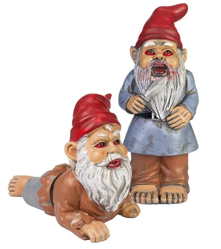 BRUBAKER Gartenzwerge Set Zombie - Lustige Halloween Figuren für Garten - Wetterfeste Zombie Gartenzwerge in gruseligen Designs, ideal für humorvolle Dekoration im Garten oder auf dem Campingplatz. Perfekt als Geschenk für Halloween-Fans!