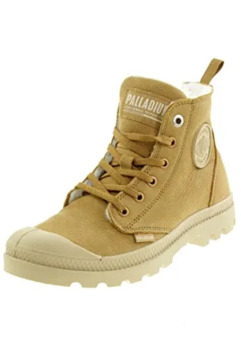 Palladium PAMPA HI ZIP WOOL Sneaker Boots für Damen, Beige, 41.5 EU - Wanderschuhe aus langlebigem Nubuk und Kunstwolle, ideal für Outdoor-Abenteuer mit hervorragendem Tragekomfort und Fersenverstärkung.