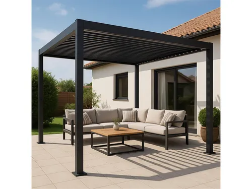 Mirador Pergola Classic 3x4 anthrazit - Elegante Überdachung für Ihren Garten - Pavillon mit modernem Lamellendach, aus robustem Aluminium, bietet flexible Beschattung und stilvollen Schutz für Ihre Outdoor-Oase.