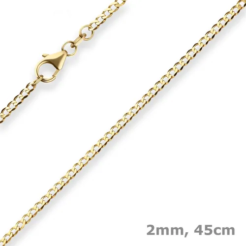2mm Panzerkette aus 585 Gold für Damen, 45cm