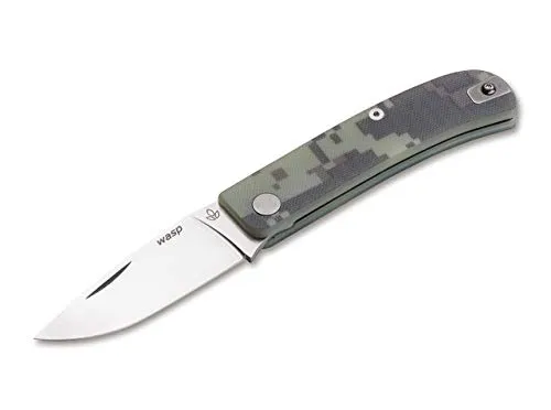 Manly Wasp Digital Camouflage 14C28N Taschenmesser Klappmesser - Taschenmesser mit ergonomischem Griff, rostbeständigem Edelstahl und einer Klingenlänge von 7,1 cm - ideal für Outdoor-Abenteuer.