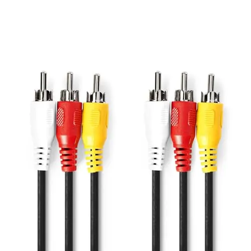 CABLEPELADO Kabel 3 RCA Männlich, 1 Composite-Video-Anschluss und 2 Stereo-Audio, 1,50 m, für Fernseher