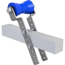 SUPROD Auffahrrampe Polyurethan Kielrolle mit Halter H verzinkt 130 / 60 mm - Robuste Auffahrrampe aus widerstandsfähigem Polyurethan, ideal für den Einsatz im Abschleppzubehör. Mit verzinktem Halter für erhöhte Korrosionsbeständigkeit und langlebige Nutzung.