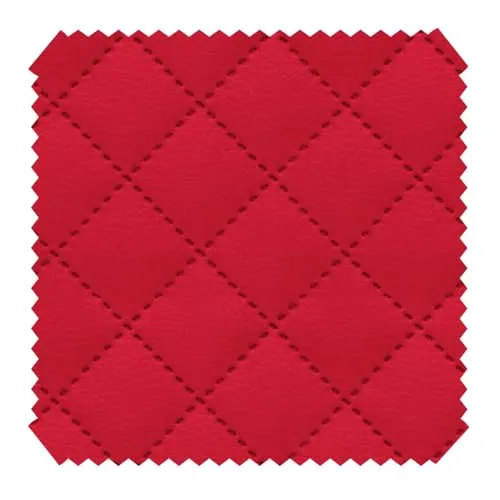 novely® SOLTAU Kunstleder - 3-lagig gesteppter Möbelstoff - Kaschierter Volumen-Polsterstoff mit Karo-Muster - Pflegeleichte Meterware 1lfm | Farbe: 10A Dunkelrot