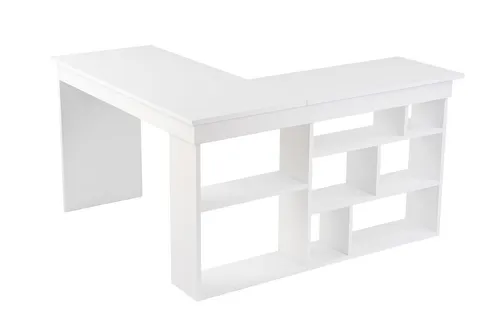 Schreibtisch Arbeitstisch Büro Tisch Naturweiß - Moderner Computertisch in Naturweiß mit 130 cm Breite und 120 cm Länge. Aus 100% melaminbeschichtetem Spanwerkstoff, ideal für Homeoffice und Büro. Robuste Konstruktion und stilvolles Design.