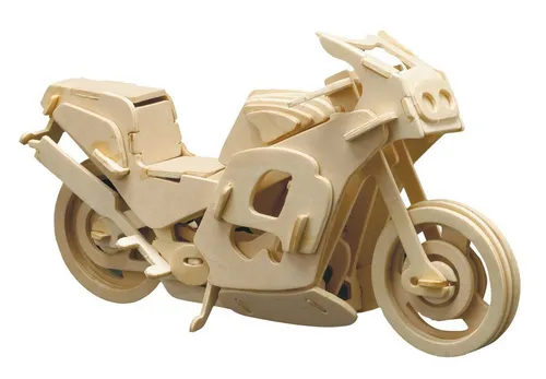 Pebaro 3D-Puzzle Holzbausatz Renn-Motorrad, 865/8, 86 Puzzleteile