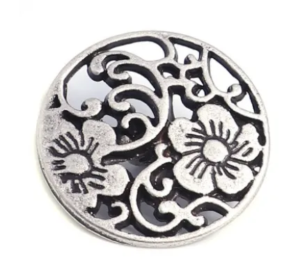 Metallknöpfe 19mm rund antiksilber Keltik Ösenknöpfe zum annähen Jackenknöpfe 10