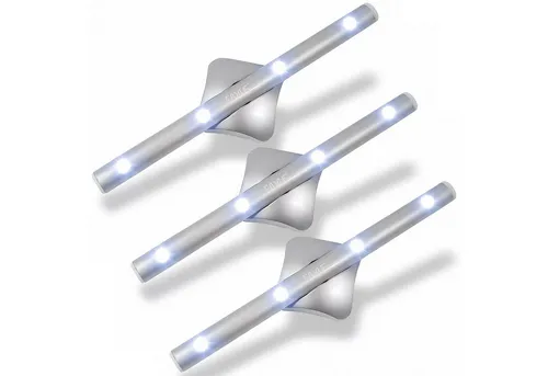Eaxus® 3er Set LED Unterbauleuchte - Unterschrank Beleuchtung, batteriebetrieben und ideal für Küche, Kleiderschrank & Co – flexible Klebeleuchten mit verschiedenen Lichtfarben für jede Stimmung.