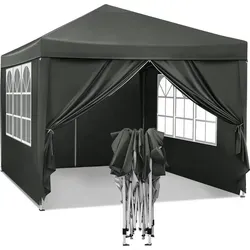 Woltu Faltpavillon 3x3 m mit 4 Seitenteilen