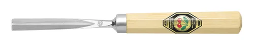 Kirschen Kerbschnitzbeitel 8 mm mit kurzem Weißbuchenheft achtkant, gerade, mit V-förmiger Schneide, Stich 39 - 3239008