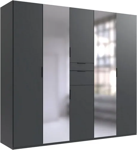 Boxxx Kleiderschrank Graphit, 4 Fächer & 2 Schubladen - Hochwertiger Kleiderschrank aus Metall in Graphit, mit 4 Fächern und 2 Schubladen. Made in Germany, BQ-zertifiziert und in verschiedenen Größen erhältlich – ideal für Ihr Schlafzimmer!