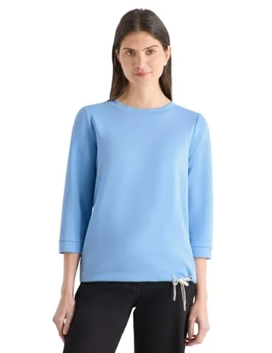 Cecil Soft Touch Shirt Cloud Blue XXL - Elegantes Damenshirt mit U-Boot-Ausschnitt und 3/4-Ärmeln. Ideal für den Alltag, bietet es hohen Tragekomfort und eine perfekte Passform.