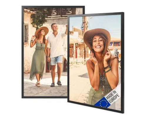 PHOTOLINI Bilderrahmen 2er Set Massivholz-Rahmen Modern Zeitlos mit Acrylglasscheibe