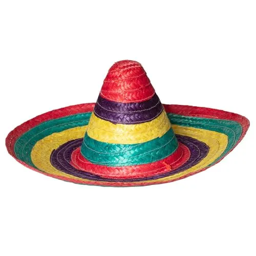 Boland 95460 - Sombrero Puebla, Durchmesser 49 cm, Mehrfarbig, Hut, Mexiko, Mexikaner, Accessoire, Karneval, Mottoparty