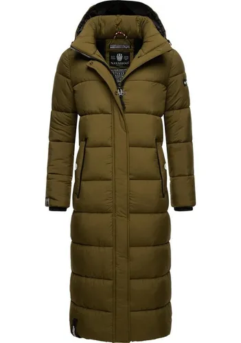 Navahoo Damen Wintermantel Isalie in Millitary Green, Gr. XXL - Funktionsjacke mit abnehmbarer Kapuze und Innentasche für Bluetooth-Kopfhörer und Powerbank – ideal für kalte Wintertage und stylisch kombinierbar!