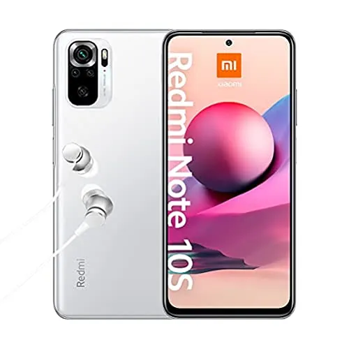Xiaomi Redmi Note 10s 6GB RAM 128GB Pebble White - Mittelklasse Smartphone - Handys ohne Vertrag mit 6,43 Zoll AMOLED Display, Quad-Kamera für 4K Videos und 5000mAh Akku für lange Laufzeit.