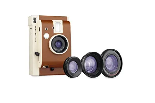 Lomography Lomo'Instant Sanremo + 3 Linsen - Vielseitige Sofortbildkamera - Analoge Einwegkameras mit 3 Blitz-Einstellungen und der Möglichkeit für Langzeitbelichtungen, ideal für kreative Fotografie mit Fuji Instax Mini Film.