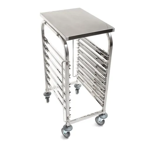 GN Regalwagen + Ablage 7 x GN1/1 Tablettwagen Abräumwagen Edelstahl Allpax