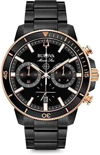 Bulova Herren Analog Quarz Uhr mit Edelstahl Armband 98B302