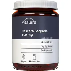 Vitaler's Cascara Sagrada 450 mg – 60 Kapseln, vegan, 2 Monate Einnahme, ohne Konservierungsstoffe, reine Zusammensetzung
