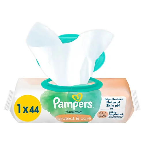 Pampers Feuchte Tücher Harmonie Calendula 1x Babyfeuchttücher, 44 Stück