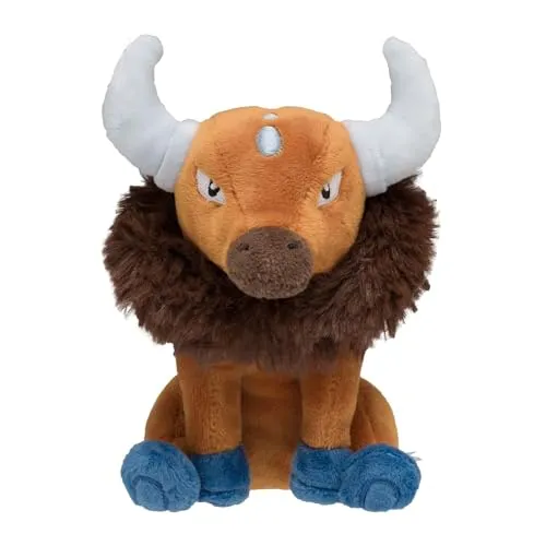 Tauros Sitting Cuties Plüschfigur - 7,5 cm - Süße Tauros Plüschfigur, ideal zum Kuscheln und Sammeln. Perfekt für Pokémon-Fans jeden Alters!