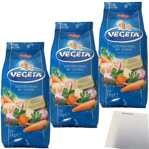 Podravka Vegeta Gewürzmischung mit Gemüse 3er Pack 3x1kg Beutel usy Block