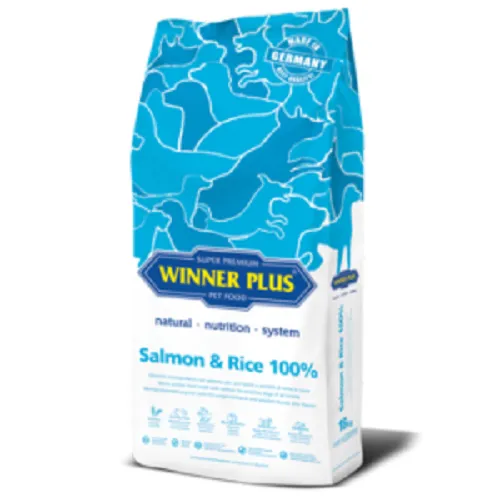 WINNER PLUS Lachs & Reis 18 kg+ 2 Rinderohren XXL gratis!