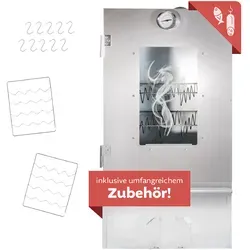 Räucherofen mit umfangreichem Zubehör - 3 Etagen Räucherschrank, einfacher Aufbau und unvergleichliches Geschmackserlebnis für Fleisch, Fisch und Gemüse