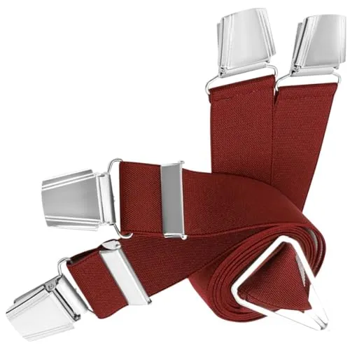 LINDENMANN Herren Hosenträger X-Form bordeaux - Hochwertige Herren Hosenträger in X-Form mit stabiler Metallkonstruktion. Perfekt für jede Gelegenheit, bieten sie ausgezeichneten Halt und sind besonders langlebig. Made in Germany mit nickelfreien Clips für höchsten Tragekomfort.