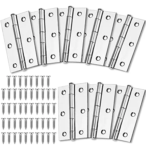 Xionghonglong 8 Stück Edelstahl Tür-Scharnier Scharniere, 75mm x 50mm, Industriell, Poliert, Gebürstet, Silber